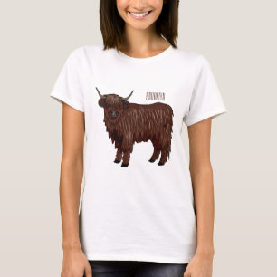 Afbeelding van de cartoon van de koe van het land t-shirt