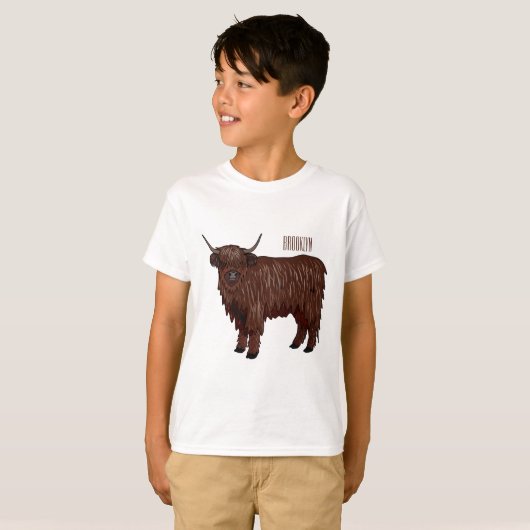 Afbeelding van de cartoon van de koe van het land t-shirt (Voorkant volledig)