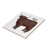 Afbeelding van de cartoon van de koe van het land tegeltje (Zijkant)