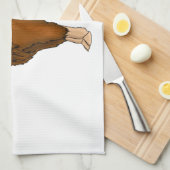 Afbeelding van de cartoon van de koe van het land theedoek (Quarter Fold)