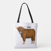 Afbeelding van de cartoon van de koe van het land tote bag (Achterkant)