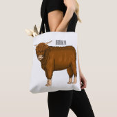 Afbeelding van de cartoon van de koe van het land tote bag (Dichtbij)