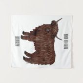 Afbeelding van de cartoon van de koe van het land wandkleed (Voorkant (horizontaal))