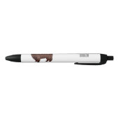 Afbeelding van de cartoon van de koe van het land zwarte inkt pen (Bodem)