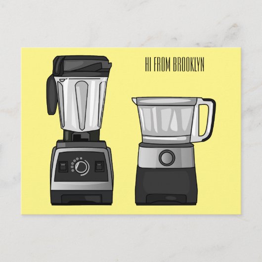 Afbeelding van de cartoon van de levensmiddelenver briefkaart (Voorkant)