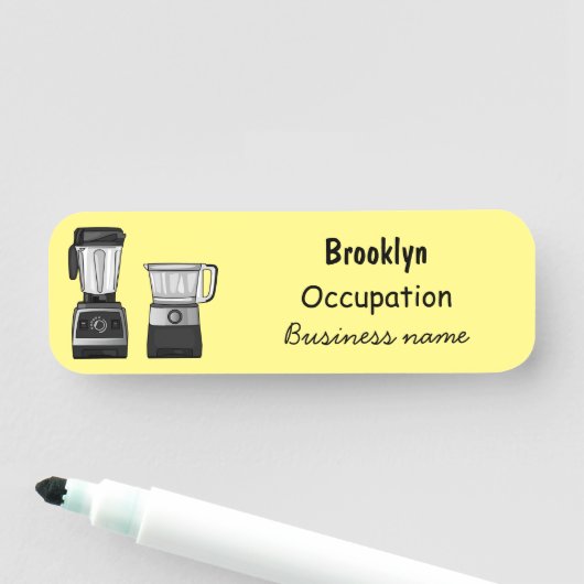 Afbeelding van de cartoon van de levensmiddelenver naamplaatje (In situ)