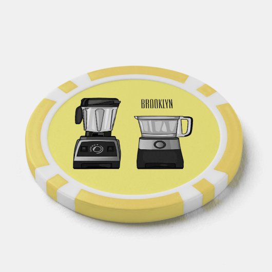 Afbeelding van de cartoon van de levensmiddelenver poker chips (Enkel)