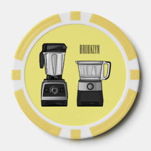 Afbeelding van de cartoon van de levensmiddelenver poker chips
