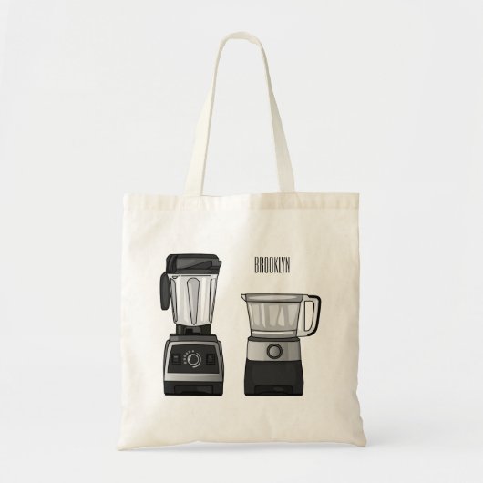 Afbeelding van de cartoon van de levensmiddelenver tote bag (Voorkant)