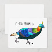 Afbeelding van de cartoon van de monale vogel uit  briefkaart (Voorkant / Achterkant)