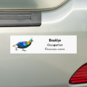 Afbeelding van de cartoon van de monale vogel uit  bumpersticker (Op auto)
