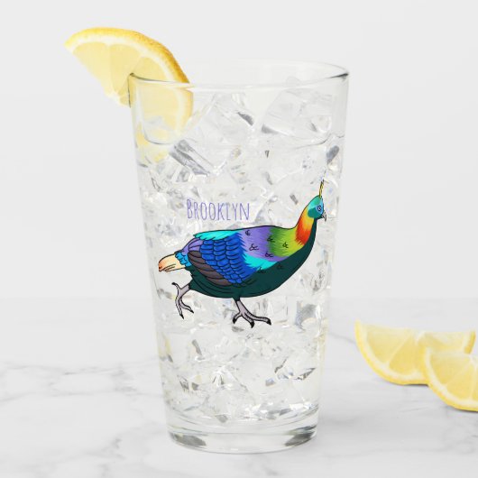 Afbeelding van de cartoon van de monale vogel uit glas (Voorkant ijs)