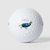 Afbeelding van de cartoon van de monale vogel uit  golfballen (Voorkant)