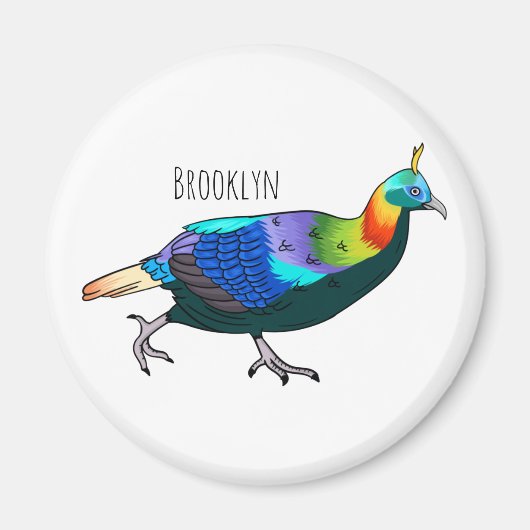 Afbeelding van de cartoon van de monale vogel uit magneet (Voorkant)