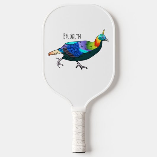 Afbeelding van de cartoon van de monale vogel uit pickleball paddle (Voorkant)