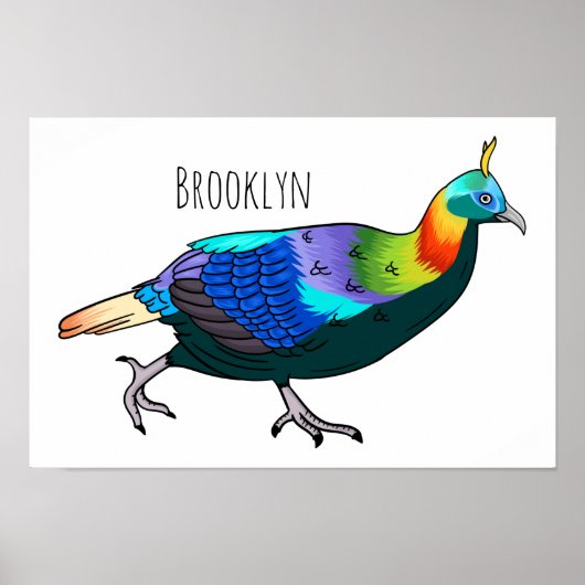 Afbeelding van de cartoon van de monale vogel uit  poster (Voorkant)