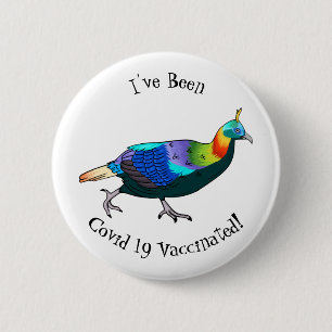 Afbeelding van de cartoon van de monale vogel uit  ronde button 5,7 cm