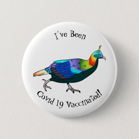 Afbeelding van de cartoon van de monale vogel uit  ronde button 5,7 cm (Voorkant)