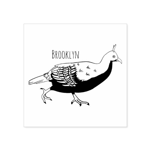 Afbeelding van de cartoon van de monale vogel uit  rubberstempel (Afrduk)