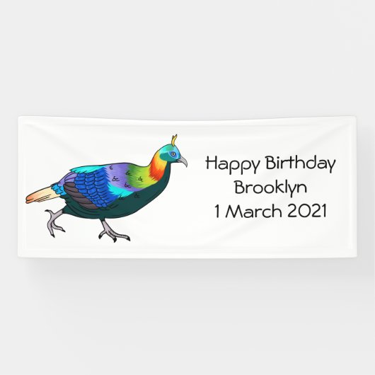 Afbeelding van de cartoon van de monale vogel uit  spandoek (Horizontaal)