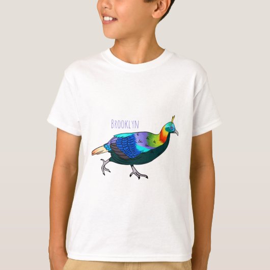 Afbeelding van de cartoon van de monale vogel uit t-shirt (Voorkant)
