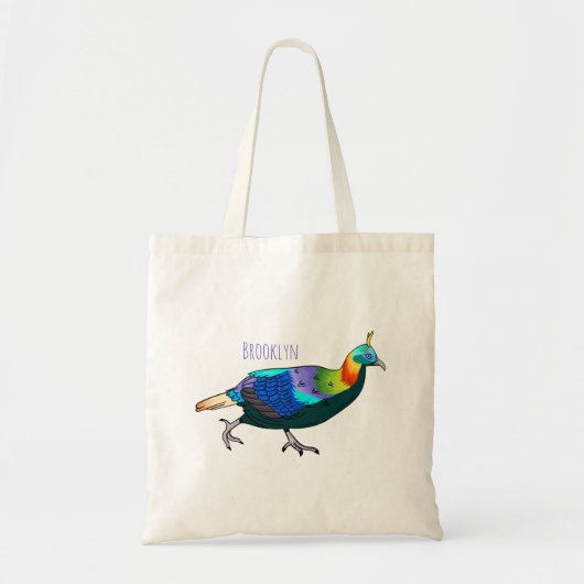 Afbeelding van de cartoon van de monale vogel uit  tote bag (Voorkant)
