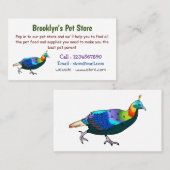 Afbeelding van de cartoon van de monale vogel uit  visitekaartje (Voorkant / Achterkant)