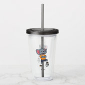 Afbeelding van de cartoon van de olifantenvoetbals acryl drinkbeker (Voorkant)