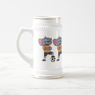 Afbeelding van de cartoon van de olifantenvoetbals bierpul