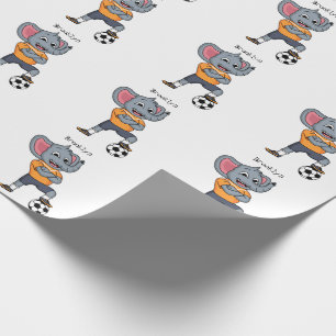 Afbeelding van de cartoon van de olifantenvoetbals cadeaupapier