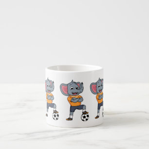 Afbeelding van de cartoon van de olifantenvoetbals espresso kop