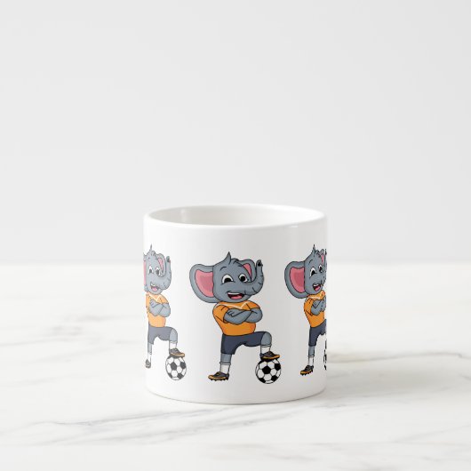 Afbeelding van de cartoon van de olifantenvoetbals espresso kop (Voorkant)