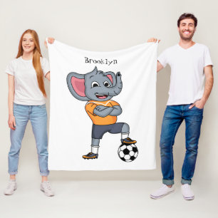 Afbeelding van de cartoon van de olifantenvoetbals fleece deken
