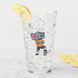 Afbeelding van de cartoon van de olifantenvoetbals glas