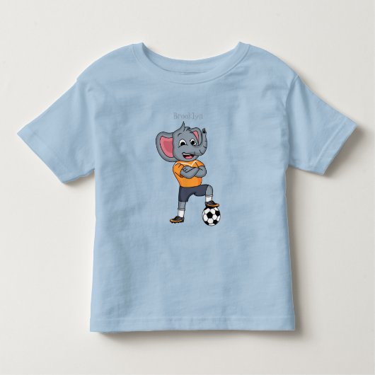 Afbeelding van de cartoon van de olifantenvoetbals kinder shirts (Voorkant)