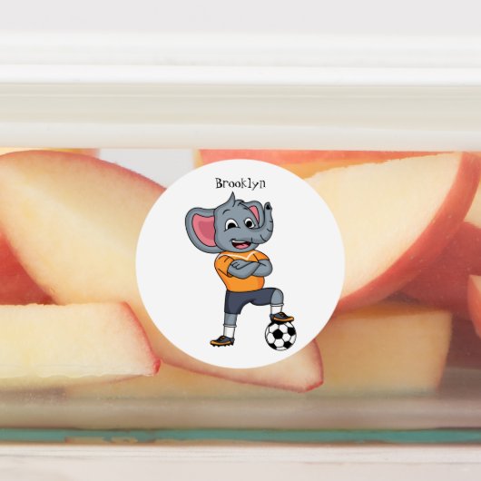 Afbeelding van de cartoon van de olifantenvoetbals labels (Aangebracht)