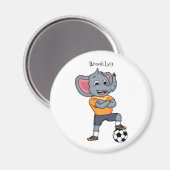 Afbeelding van de cartoon van de olifantenvoetbals magneet (Voorkant / Achterkant)