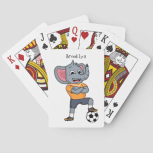 Afbeelding van de cartoon van de olifantenvoetbals pokerkaarten
