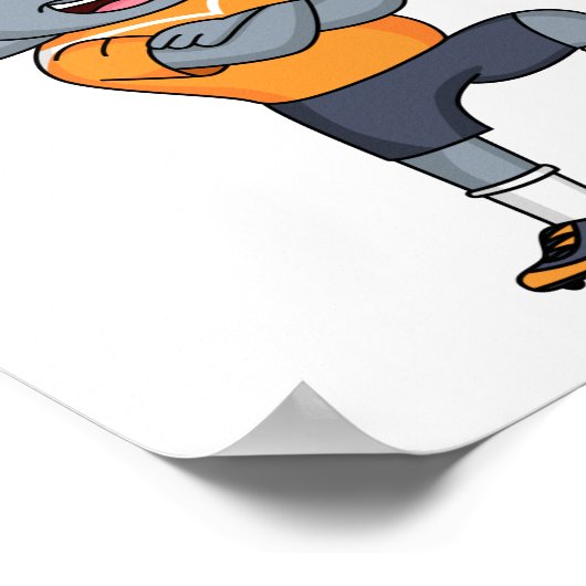Afbeelding van de cartoon van de olifantenvoetbals poster (Hoek)