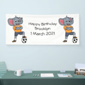 Afbeelding van de cartoon van de olifantenvoetbals spandoek (Beurs)