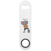 Afbeelding van de cartoon van de olifantenvoetbals speed flessenopener (Achterkant)
