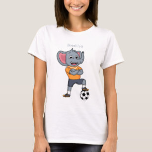 Afbeelding van de cartoon van de olifantenvoetbals t-shirt