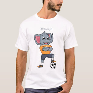 Afbeelding van de cartoon van de olifantenvoetbals t-shirt