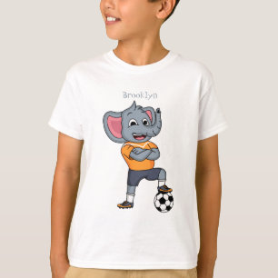 Afbeelding van de cartoon van de olifantenvoetbals t-shirt