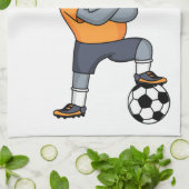 Afbeelding van de cartoon van de olifantenvoetbals theedoek (Gevouwen)