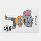 Afbeelding van de cartoon van de olifantenvoetbals theedoek (Horizontaal)