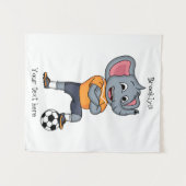 Afbeelding van de cartoon van de olifantenvoetbals wandkleed (Voorkant (horizontaal))