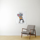 Afbeelding van de cartoon van de olifantenvoetbals wandkleed (In situ)