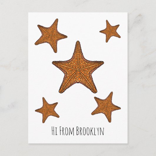 Afbeelding van de cartoon van de Starfish Briefkaart (Voorkant)