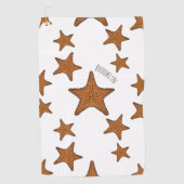 Afbeelding van de cartoon van de Starfish Golfhanddoek (Voorkant)